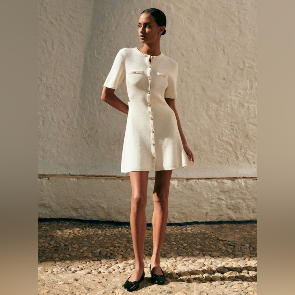H&M Rib-knit Button-front Dress (XS)